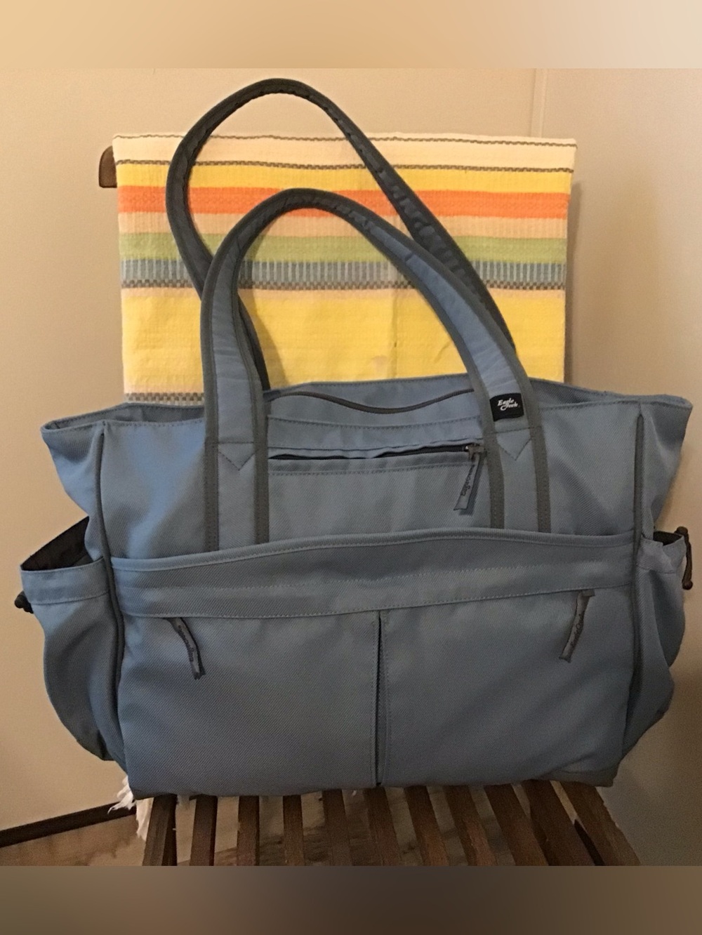 Eagle Creek steel blue multi pocket duffel bag